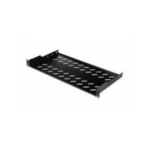19" Fachboden für Serverschränke 1U, 40cm, sw, 0,4m Rack-Modul, neu, 1Zoll Display, 1St Inhalt - Equip