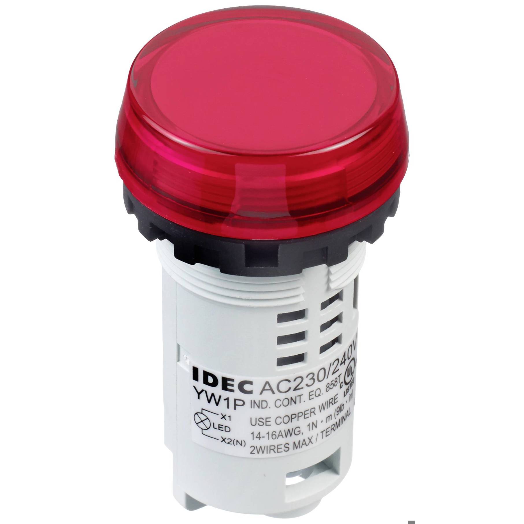 IDEC Meldeleuchte IP65 22mm 230 V Schraubklemme Weiß/Rot - 1 St. Idec