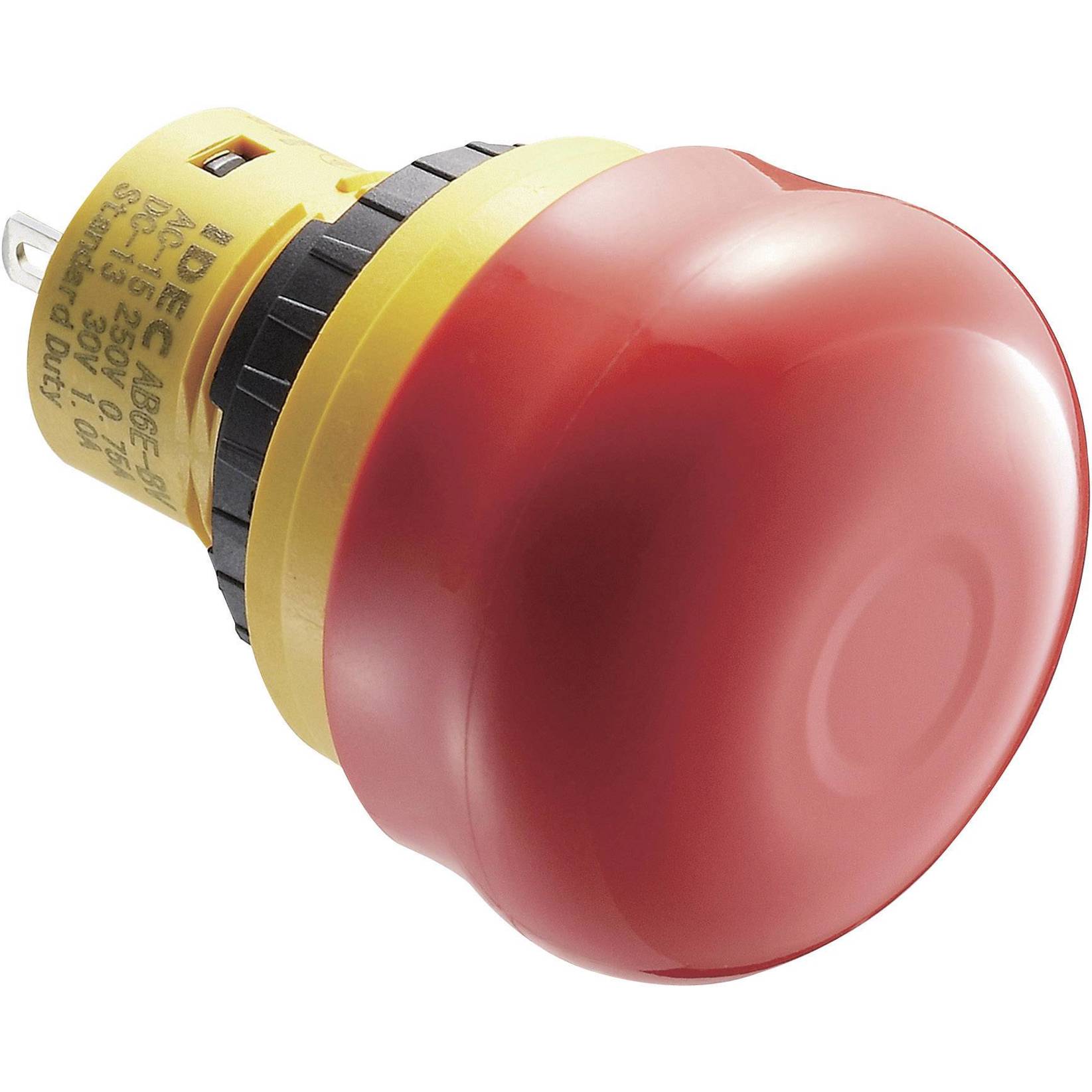 AB6E-3BV02PRH Not-Aus-Schalter 250 V/AC 3 A Drehentriegelung IP65 2 Öffner 16mm Einbau-Ø Gelb/Rot Idec