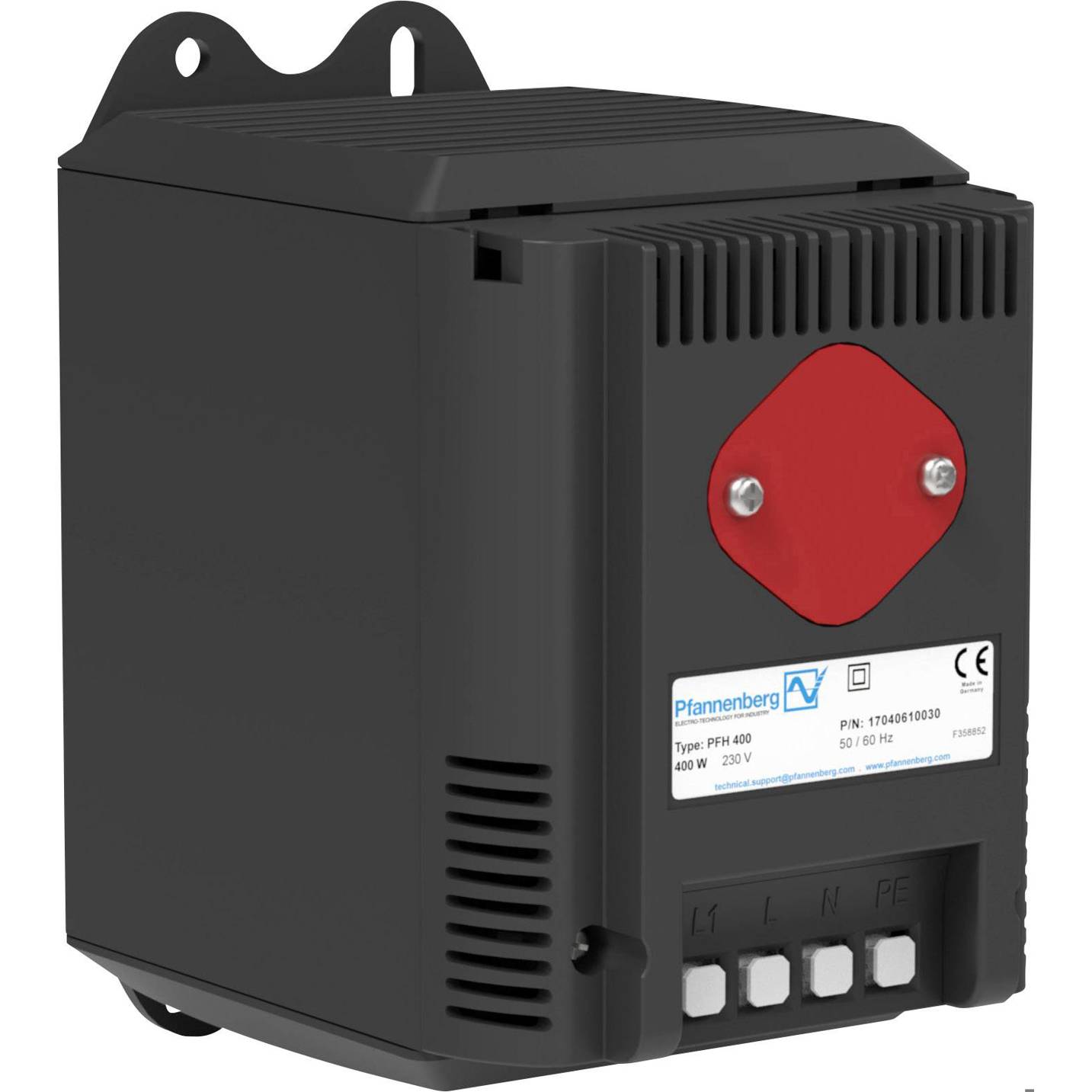 PFH 400 230V Schaltschrank-Gebläseheizung mit IP20 Schutzart und Schnappbefestigung Pfannenberg