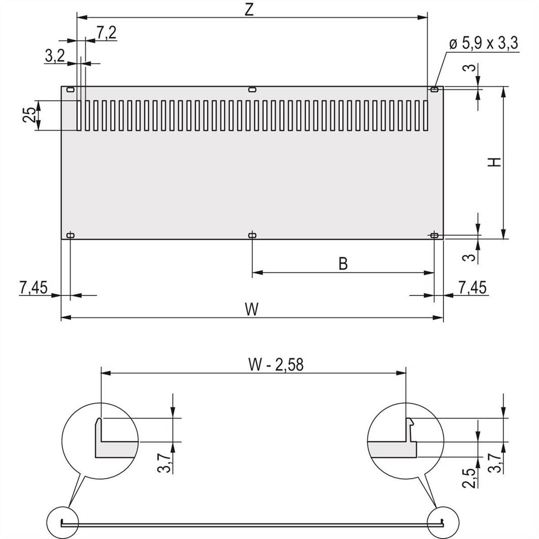 20848747 Rückwand mit Lüftungsschlitzen, RatiopacPRO, 220mm Höhe - nVent SCHROFF