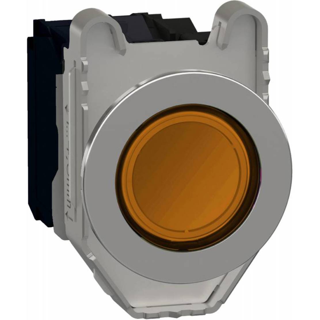 Leuchtdrucktaster XB4FW35G5 Flush, LED, Orange/Chrom, IP67, IP69K, 600V, 3A Maximale Temperatur: +70°C, Minimale Temperatur: -40°C, Knopf-Ø: 30mm - Schneider Electric