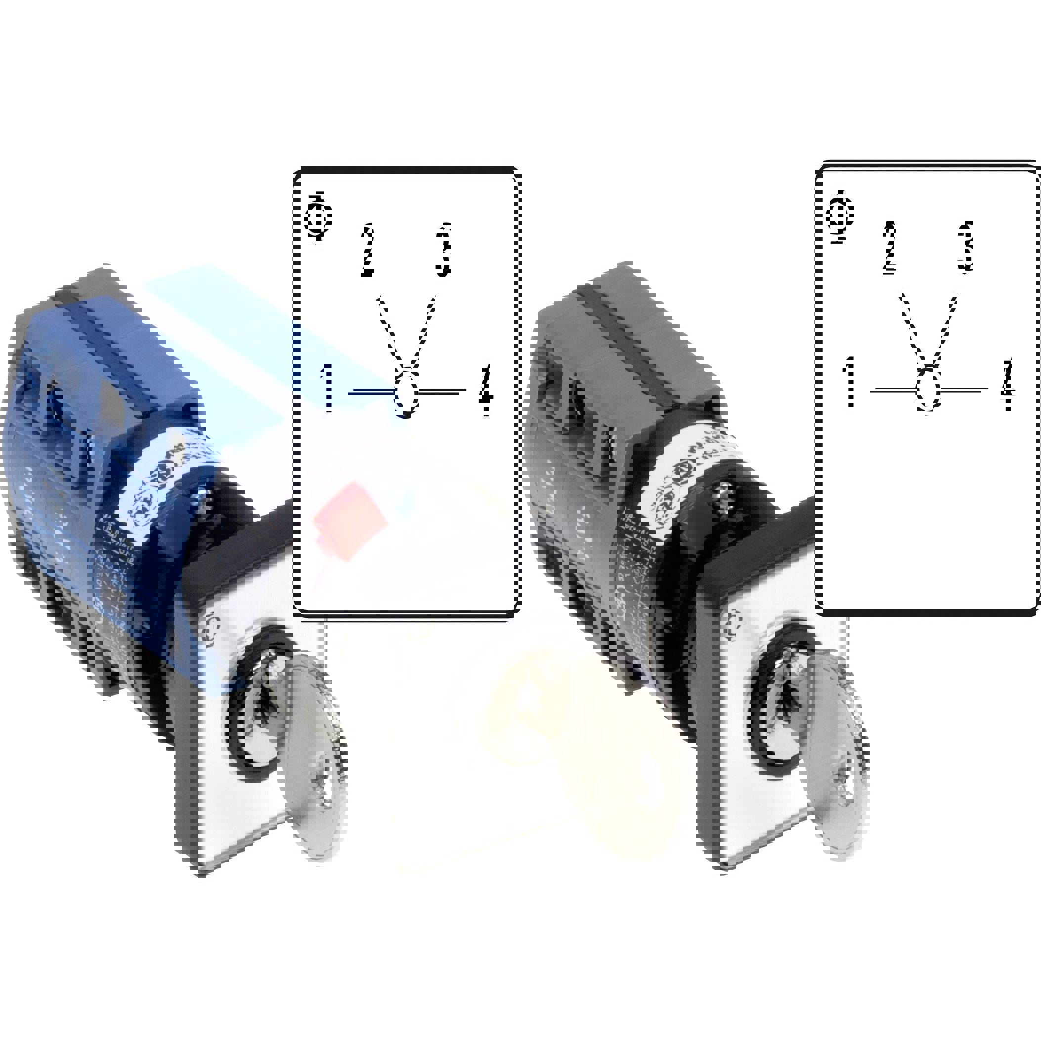 Stufenschalter CG4.A231.*FS2.DE21, 10A, 2 x 60°, rastend, mit Schlüssel – Kraus & Naimer