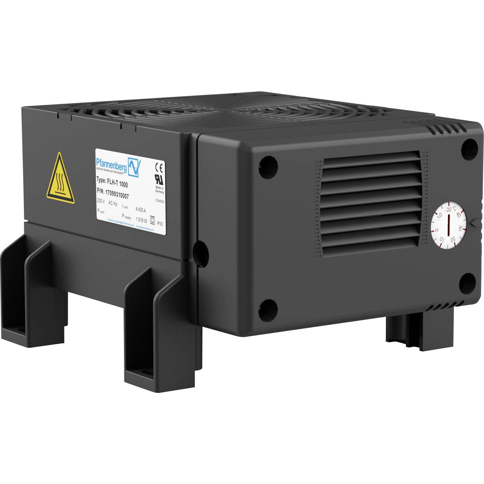 FLH-T 400 Schaltschrank-Gebläseheizung mit Schraubbefestigung und Klemmleiste, Modellnummer 400W 230 AC, Pfannenberg