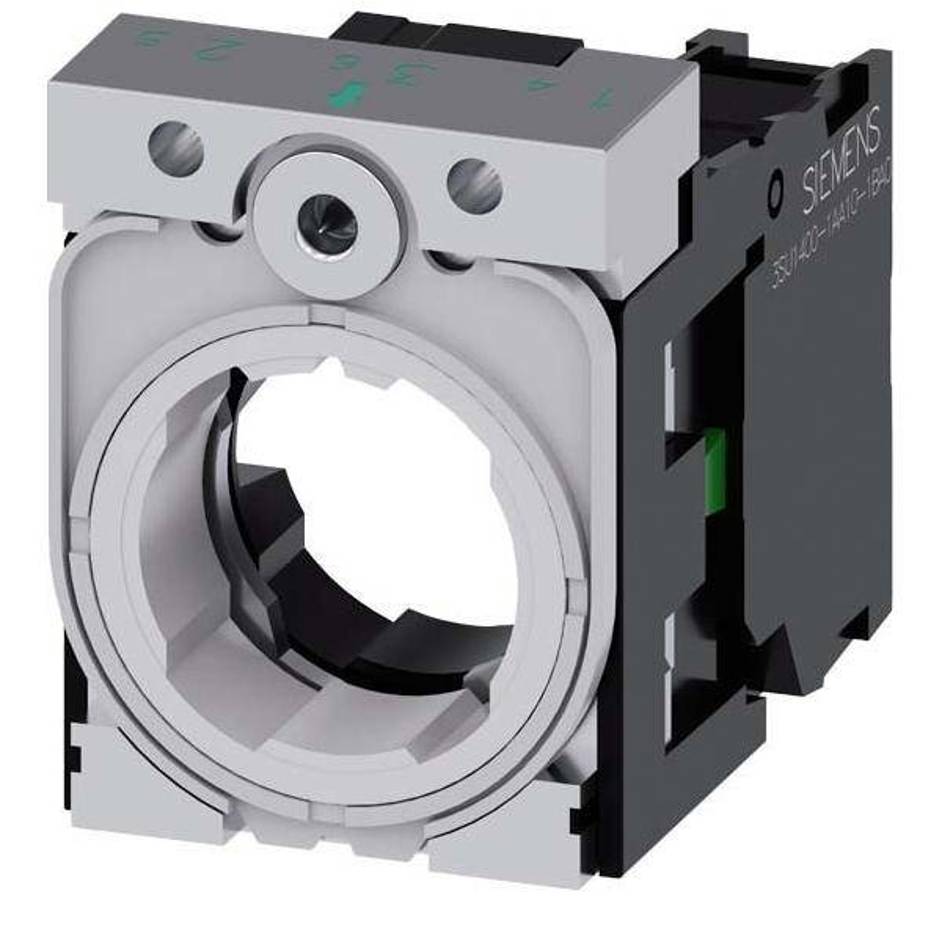 3SU1550-1AA10-1BA0 Halter mit Adapter für Frontbefestigung - Max. 10A 500V, Schraubenanschluss, BxHxT: 30x40x49.8mm von Siemens