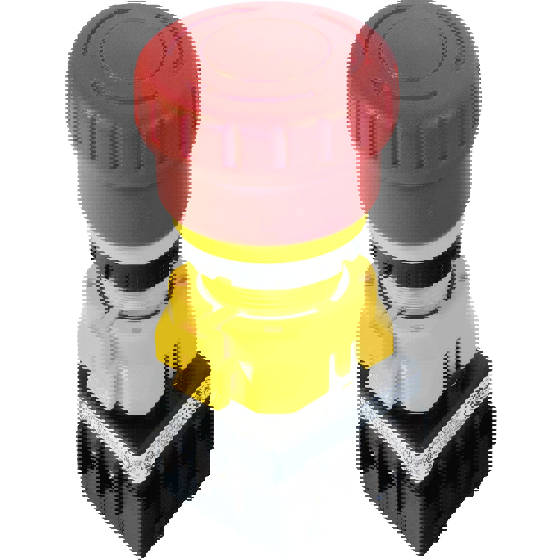 XW1E-BV402MFR Not-Aus-Schalter Drehentriegelung Gelb Rot Pfeilmarkierung 250V/AC 3A 2 Öffner selbstüberwacht Idec