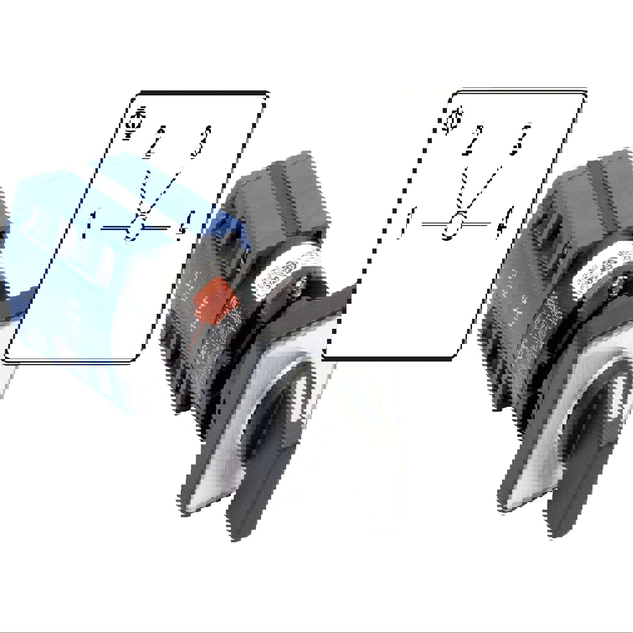 CG4.A231.FS2 Stufenschalter Knebel rastend IP66 Steck-Klemm 10A (L x B) 30 mm x 30 mm Grau/Schwarz - Kraus & Naimer