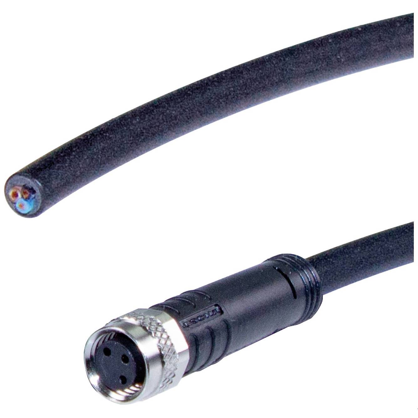 Anschlussleitung 200100-20 Schwarz 3-adrig mit Buchse und offenen Leitungsenden 2m LED2WORK